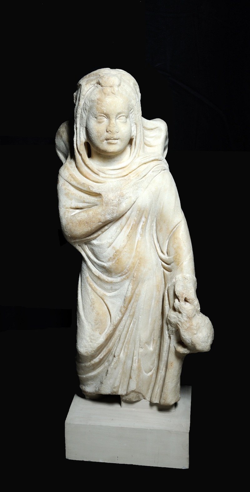 Marble statue of the Genius-spirit of winter
