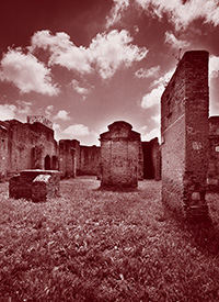Panoramic photo with ruins