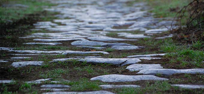 Stone-paved road